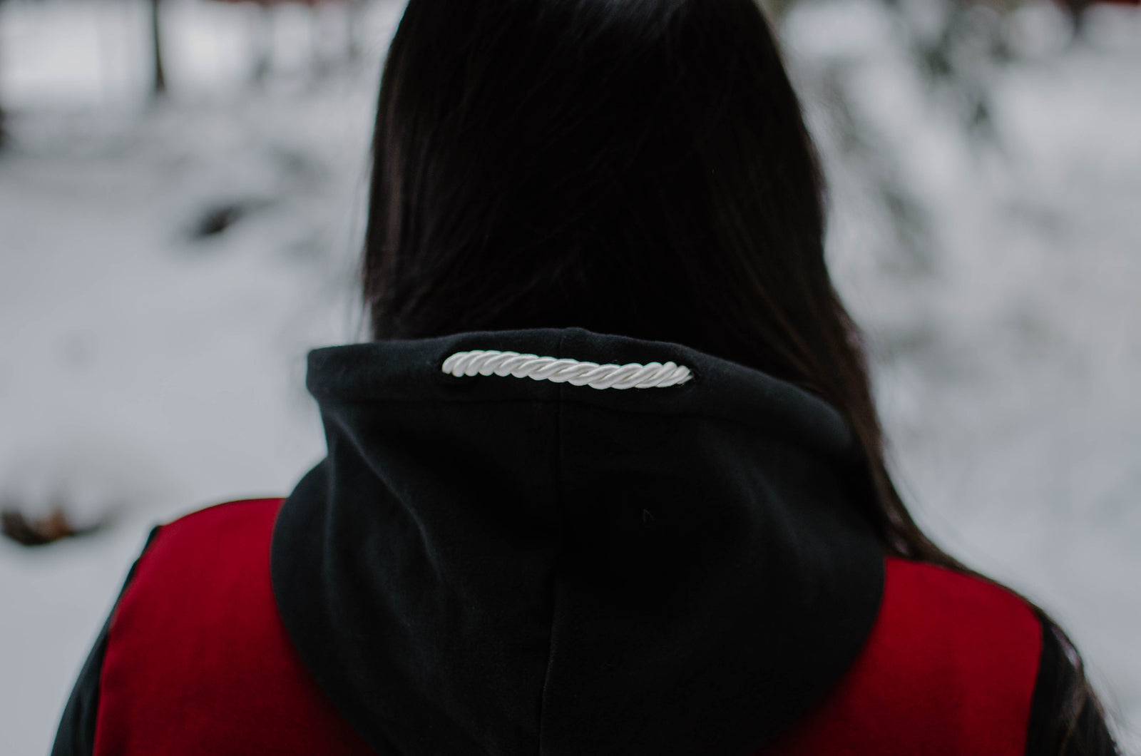 Color Block Hoodie-Rustic Red