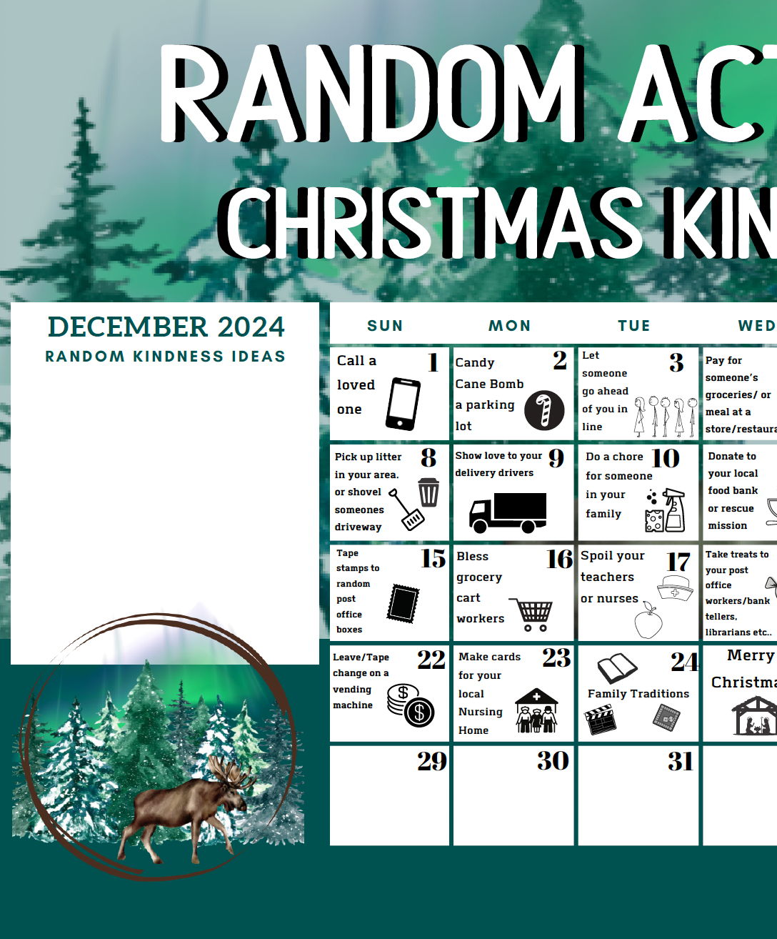 2024 Random Acts Of Christmas Kindness Calendar